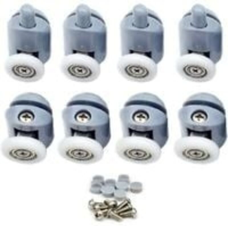 8-teiliges Rollenset für Schiebetüren in der Dusche, 23 mm Rollen, Duschkabinenrollen für Badezimmer, 4 obere und 4 unte...