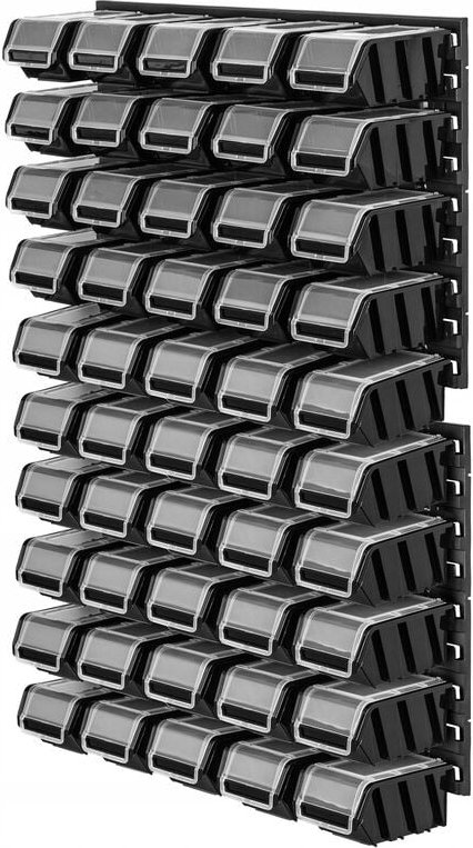 Werkstattregal, aus Kunststoff, 58x78 cm cm, Schwarz, 50 Stück - Kadax