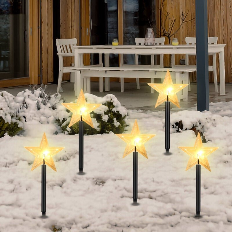SWANEW LED Leuchtstäbe Sterne 5er Set Sterne Weihnachtsbeleuchtung Weihnachtsbaum Lichterketten