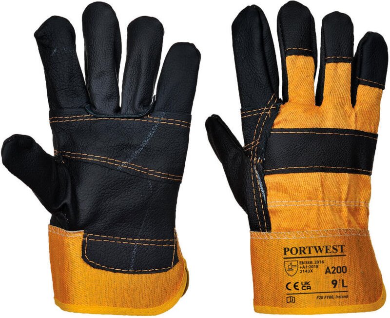 Docker Leder Möbelhandschuhe Gelb XL - Größe 10