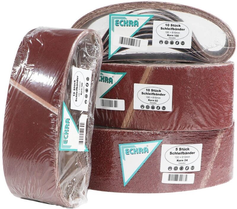Eckra Schleifband 100x610 mm 35 Schleifbänder Mix Sortiment Korn 24-60-100-180