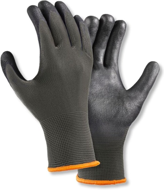 teXXor® Polyester-Strickhandschuhe POLYURETHAN BESCHICHTET, Grau/Grau