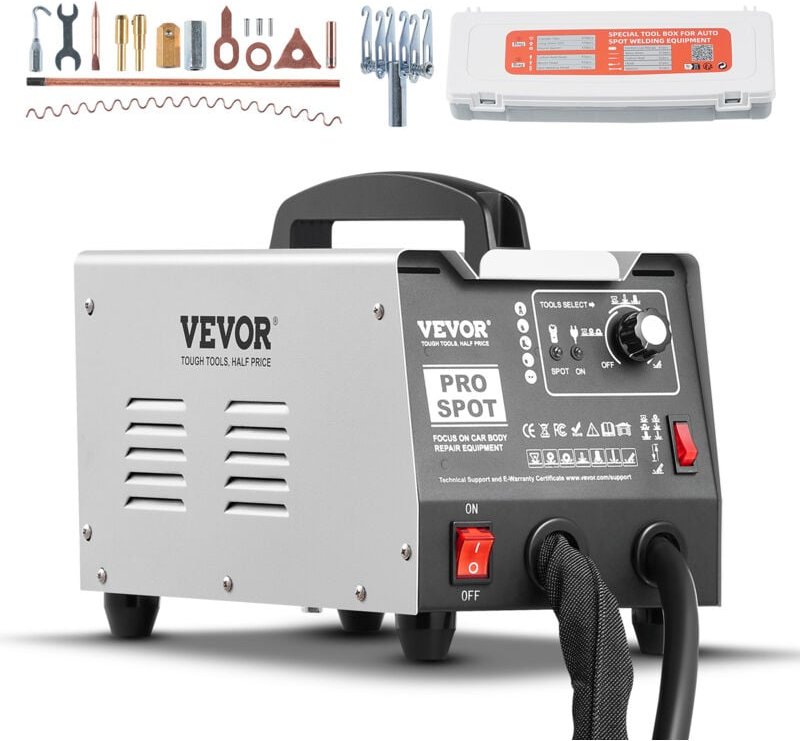 Ausbeulspotter, Autokarosserie-Punktschweißgerät zum Ausbeulenziehen mit 7 Schweißmodi & einstellbarer Leistung, 1,8 kW ...