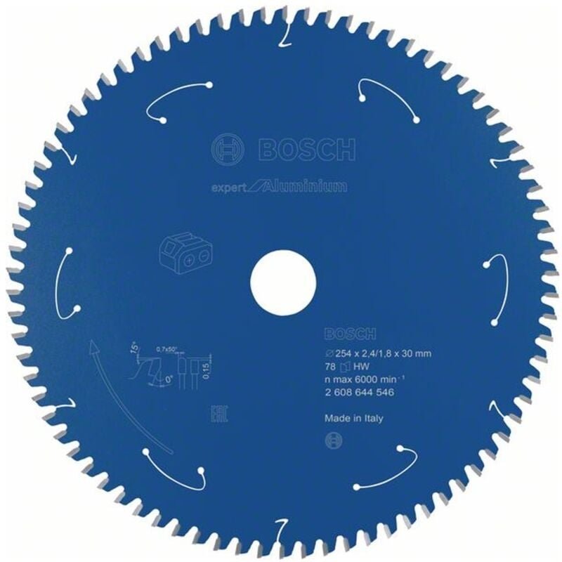 Kreissägeblatt Expert for Aluminium, 254 x 2,4/1,8 x 30, 78 Zähne - Bosch
