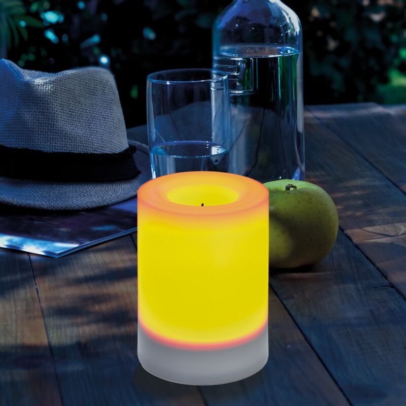 Esotec - Solar LED-Kerze Mila 7,5x10cm Flackerlicht Flacker-Effekt outdoor 102231