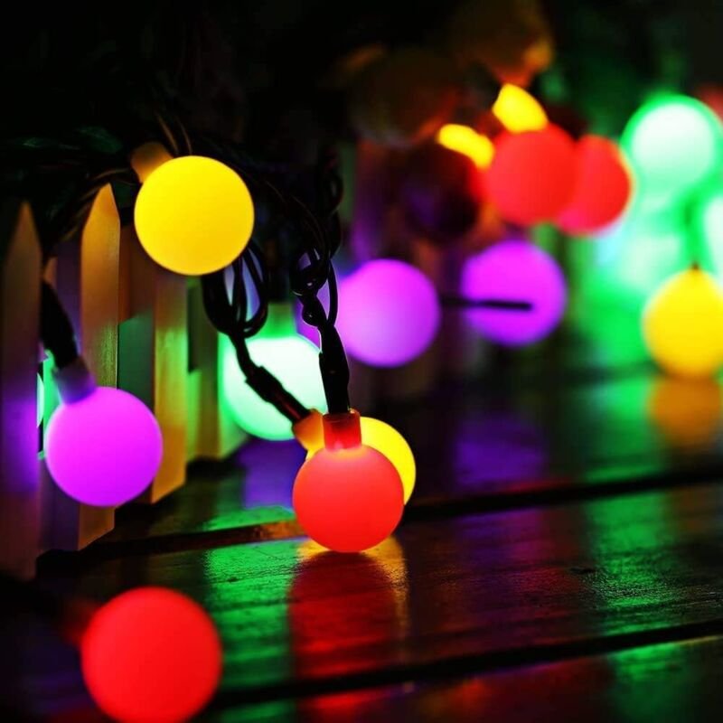 Thumbnail - Solar-Lichtergirlande für den Außenbereich, 50 LEDs, 7 m, mit 8 hübschen Beleuchtungsmodi, Lichtdekoration für Gartenter...