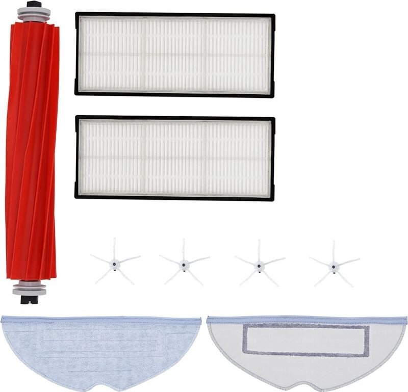 Ersatzzubehör für Roborock S7 T7S T7S puls G10, 1 Hauptbürste, 4 Seitenbürsten, 2 HEPA-Filter, 2 Wischtücher, insgesamt ...