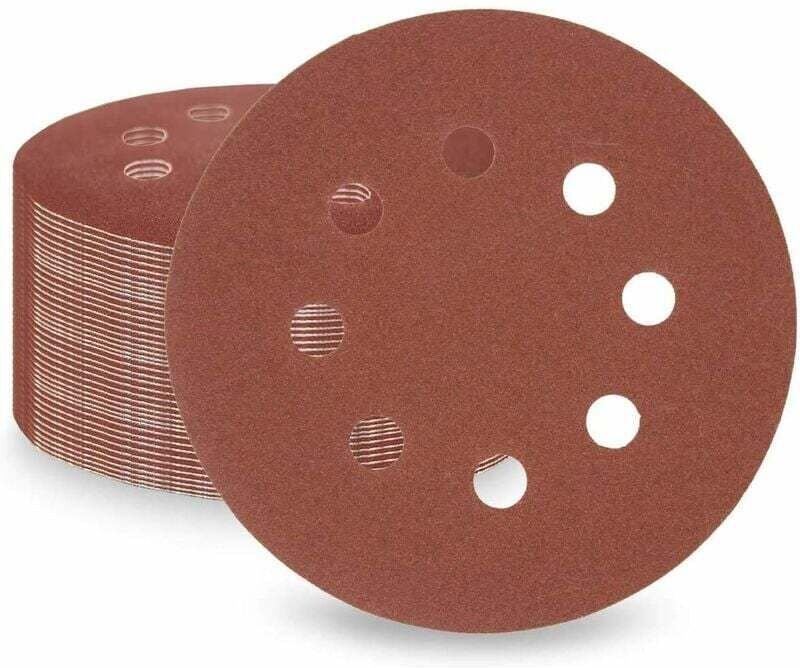 SHINING HOUSE 50 Stück Schleifblätter, Körnung 1200, 125 mm, 12,7 cm, 8 Löcher, Schleifscheiben für Exzenterschleifer un...