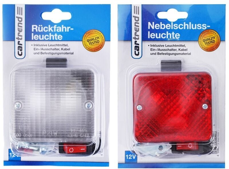Cartrend - Anhänger-Set Rückfahrscheinwerfer + Nebelschlussleuchte 12V