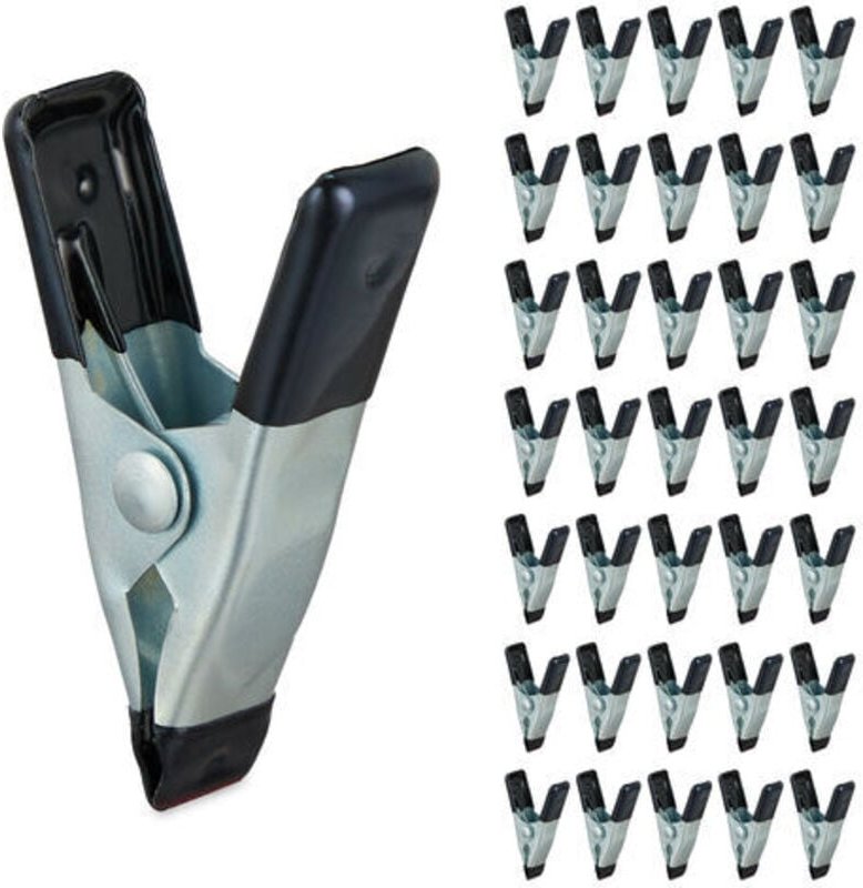 36er Set Zwingen Klebeklammern für Heimwerker Modellbau Metall Klemmbreite 20mm kleine schwarze Zwingen