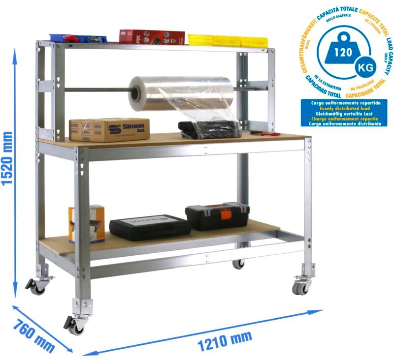 Simonrack Funktionales Arbeitsgestell Holz Metall verzinkt