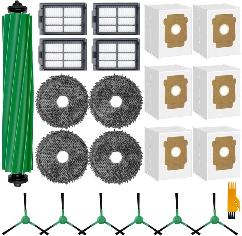 22-teiliges Zubehörset für iRobot Roomba Plus 505/405 Combo Saugroboter – 1 Hauptbürste, 4 Wischtücher, 4 Filter, 6 Stau...