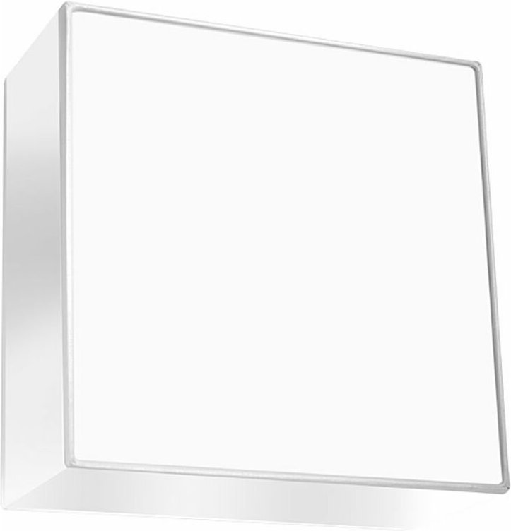 Wandleuchte Innen modern weiß Wandbeleuchtung Wandstrahler pvc Lampe Stahl Treppenhaus, quadrat, 1x E27, LxBxH: 25x25x12...