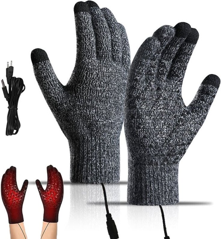 Beheizbare Handschuhe, USB Beheizte Handschuhe, Winterhandschuhe Herren Damen Winterhand Warme Handschuhe Touchscreen Ha...
