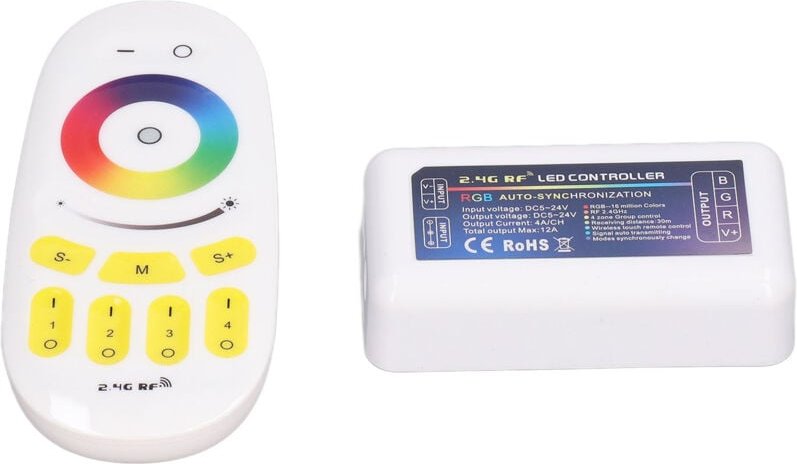 LED-Controller, DC5-24V 2.4G LED-Streifenlicht-Controller, Quad Group Touch RGB-Controller, kompatibel mit MI-LIGHT, für...