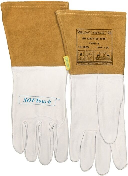 Schweißerhandschuh(Argon) Nr. 10-1009, Gr. l Ziegenleder (1 Paar) Weldas