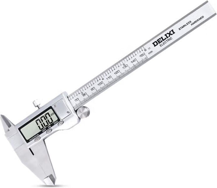 Delixi 150mm Digital Schieblehre – Elektronischer Messschieber mit LCD-Display 0.01mm Präzision Edelstahl IP54 Spritzwas...