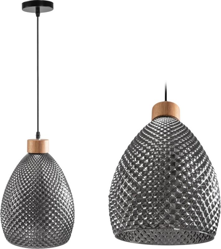 Toolight - hängelampe glas retro black APP897-1CP