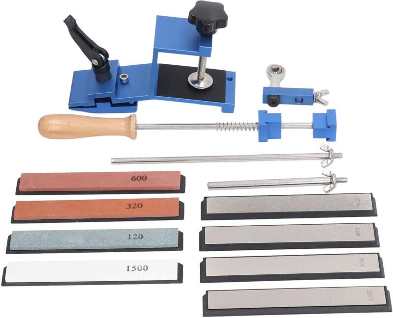 Eosnow - Festwinkel-Messerschärfer-Set mit 4 Schleifsteinen und 4 Diamant-Schleifsteinen, Messerschärfwerkzeug
