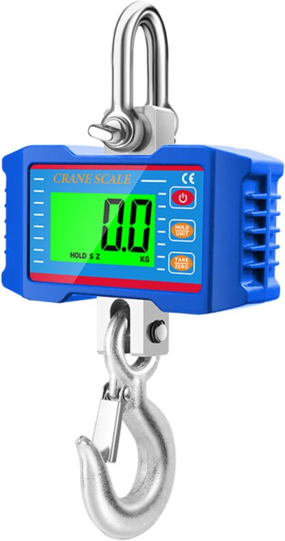 Bilancia digitale sospesa per gru da 1000 kg, bilancia industriale robusta con display LCD retroilluminato, cambio unità...