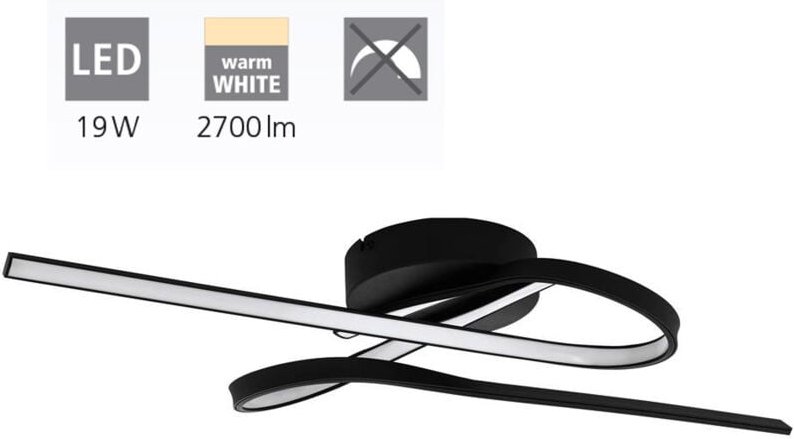 Eglo Led Deckenleuchte Selvina 1 schwarz, 69 x 28 cm Deckenlampen & Kronleuchter