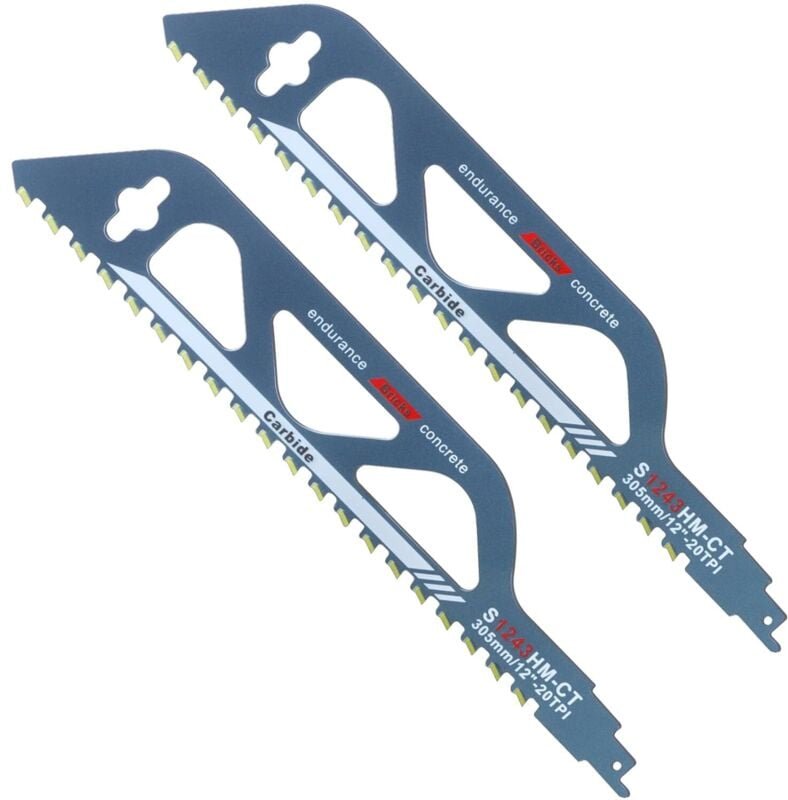 2 Stück Säbelsägeblätter, Ziegel-Säbelsägeblatt, Hartmetall-Säbelsägeblatt zum Schneiden von Holz, Metall, Beton und Zie...