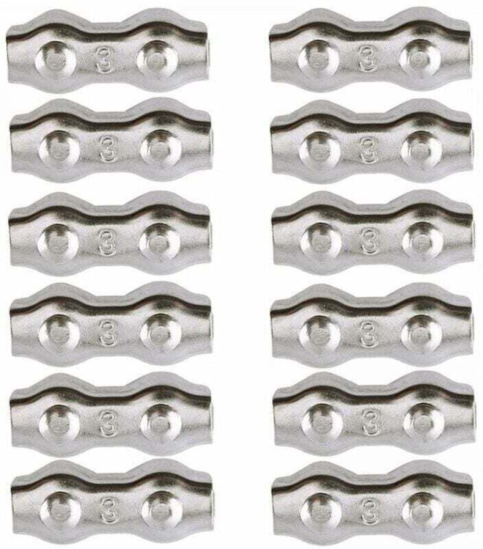 XVX - Fascette in acciaio M3 da 12 pezzi, fascette duplex da 12 pezzi, fermacavi in acciaio inossidabile 304, fermacavi ...