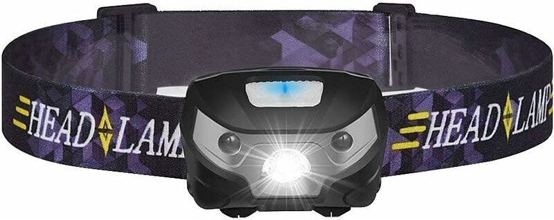 Shining House - Mini wiederaufladbare LED-Stirnlampe mit Bewegungssensor für Radfahren und Camping mit USB-Anschluss, 8–...