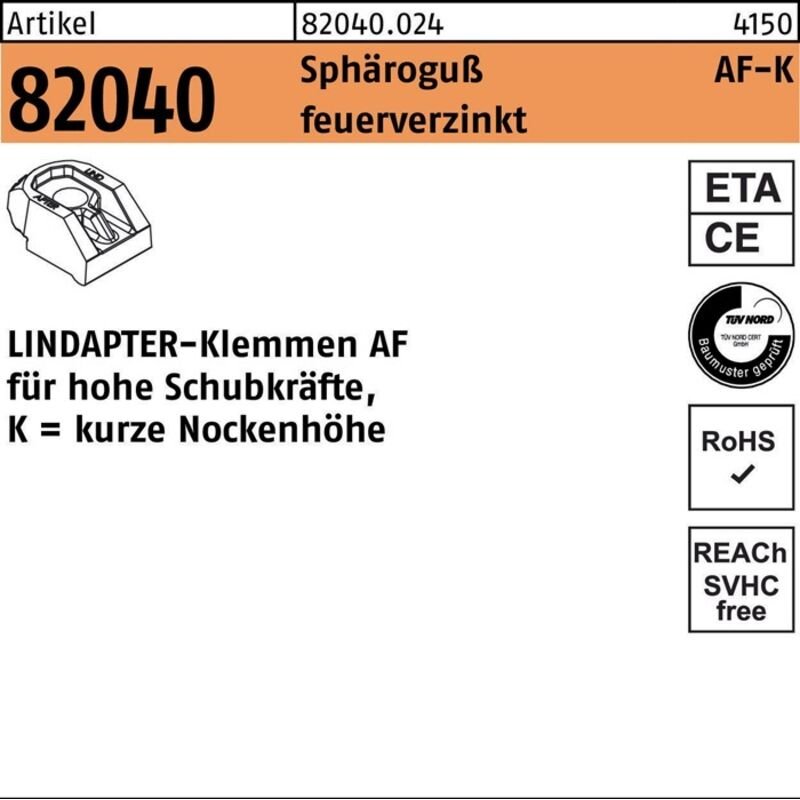 Thumbnail - Sphäro-Guß af km 12 feuerverzinkt, kurz s - Lindapter