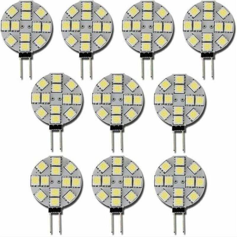 LaBlanc – 10 x G4-LED-Glühbirne, DC 12 V, nicht dimmbar, weiß, 6000 K, Ersatz-Glühbirne, 20 W, Halogenlampe für Küche, W...