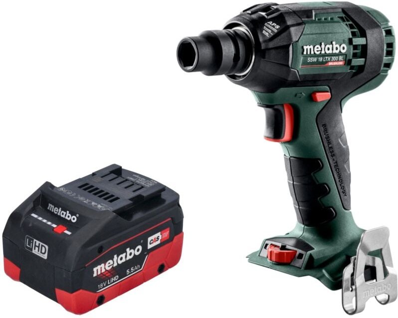 Metabo SSW 18 LTX 300 BL Akku Schlagschrauber 18 V 300 Nm 1/2" Brushless + 1x LiHD Akku 5,5 Ah - ohne Ladegerät