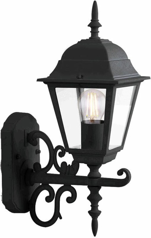 LED-Laternenlampe, klein, E27-Lampenfassung (max. 60 w), nach oben gerichtet, schwarz, IP44 - V-tac