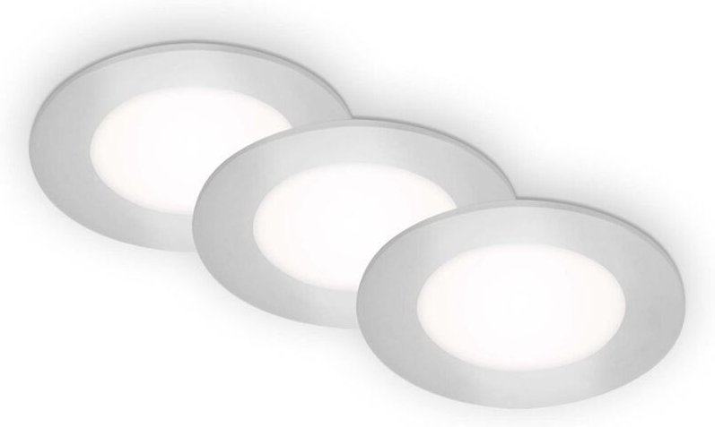 Briloner - led Einbauleuchten Einbaulampe 3er Set 3W chrom Kunststoff Ø8,6cm IP65