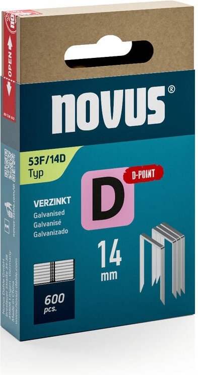 Thumbnail - Novus - Steinel - Klammer d 53 f 14mm D-Spitze 600 Stück Schiebe-FS - 042-0793