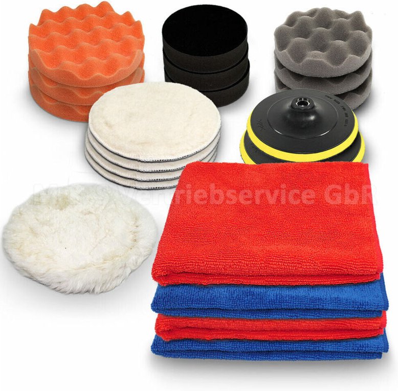 18 tlg. Polierzubehörset Polierschwämme Rotationsteller mit M14 Aufnahme