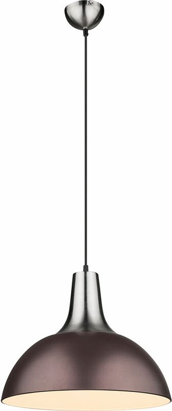 Hängelampe Esstischleuchte bronze Pendellampe Wohnzimmer Küchenlampe, Metall nickel matt, 1x E27, DxH 38x120 cm Globo 58...