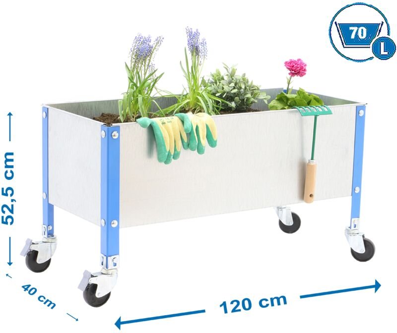Simonrack Urbaner Garten blau galvanisiert 70 Liter robustes Metall