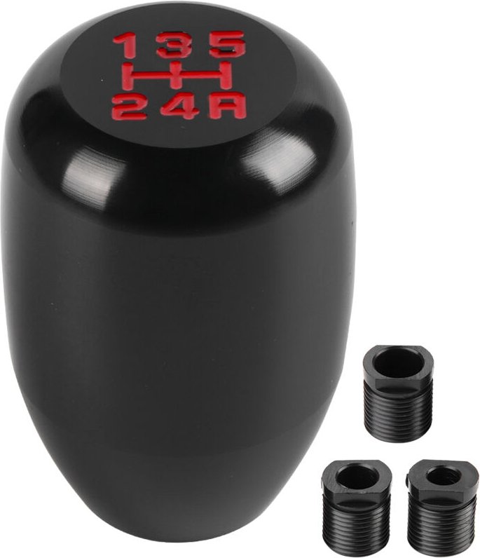 Zoternen - Auto 5-Gang-Schaltknauf Schalthebel mit 3 Adaptern 8/10/12 mm (schwarz)