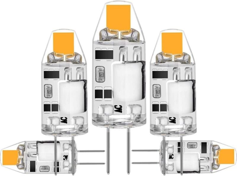Beijiyi - 5er-Pack G4 2 w LED-Leuchtmittel – ersetzt 20 w Halogenlampen – Warmweiß 3000 k – 200 lm – 12 v ac/dc G4 – kei...