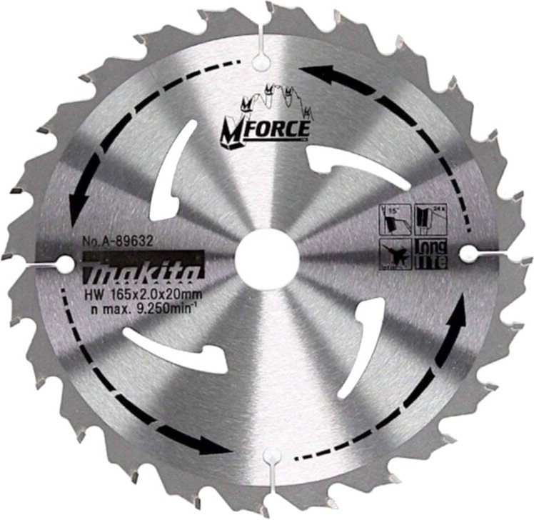 Sägeblatt M-Force HM-Blatt 165mm 24 Zähne - Makita