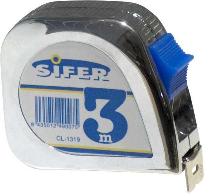 5 m 19 mm Chrom-Maßband mit Bremse und Clip - Sifer