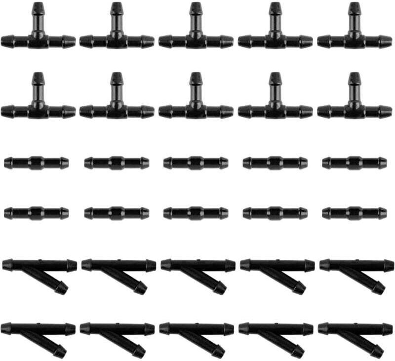 30-teiliges Scheibenwischerschlauch-Set, 4-mm-Schlauchverbinder, universelle T-, gerade und Y-förmige Scheibenwischerdüs...