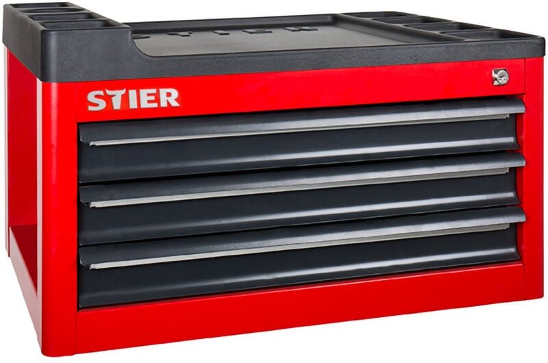 Werkstattwagenaufsatz leer, 3 Schubladen, einfache Montage, Aufsatz passend für Werkstattwagen, Werkzeugwagen - Stier