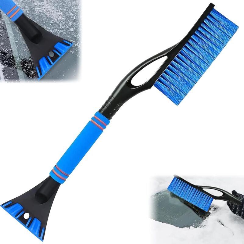 2-in-1 Eiskratzer und Schneebürste, Auto-Eiskratzer mit Bürste, Auto-Schneebürste, Auto-Schaber mit Schneebürsten für di...