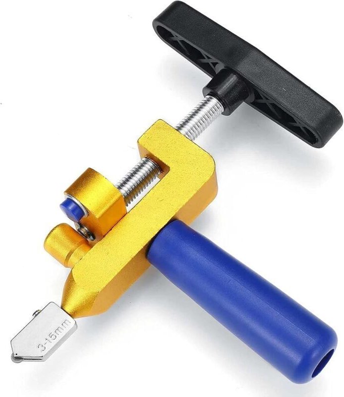 2-in-1-Handfliesenschneider und Glasschneider, manuelles Fliesenschneidwerkzeug mit Rad, manuelle Schneidemaschine für G...