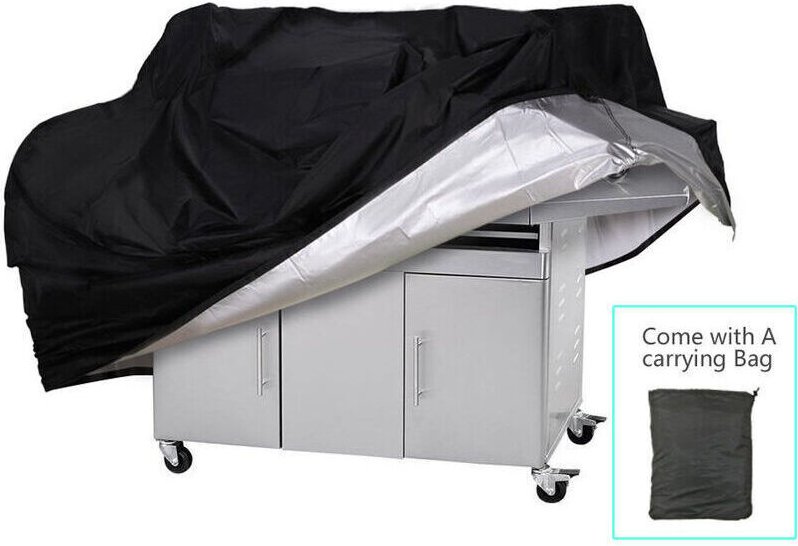 Grillabdeckung, 210D silberbeschichtetes Polyester-Oxford-Gewebe – Quadratisch M – (0,45 kg) – 150 x 100 x 125 cm