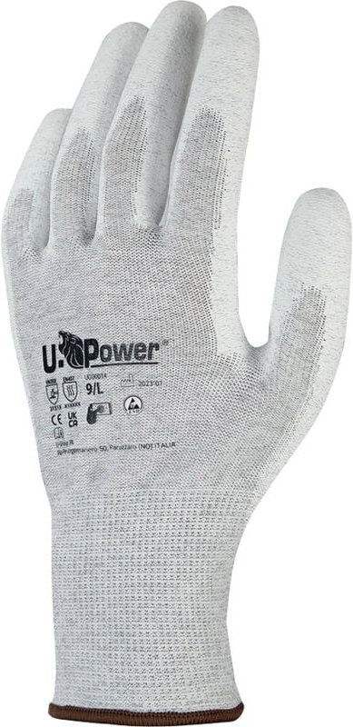 Pika Safety Arbeitshandschuhe Polyester Touchscreen Grau 10/XL - U-power