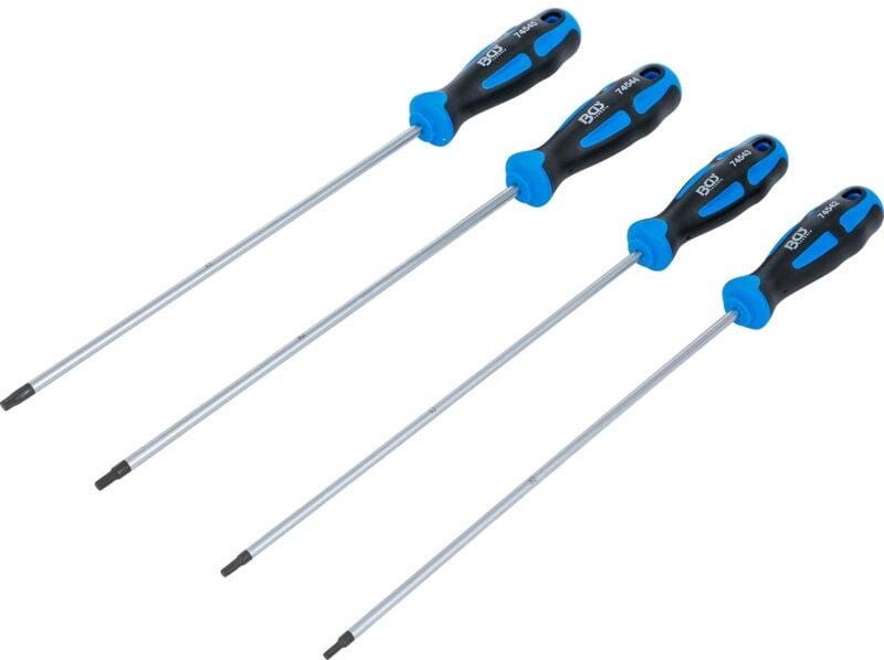 Bgs Technic - Schraubendreher-Satz extra lang T-Profil (für Torx) T15 - T30 4-tlg.