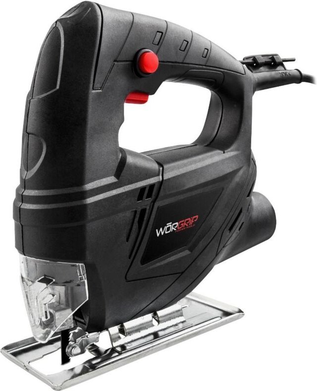 Einstellbare Stichsäge mit Feststellknopf und Frontschutz (400 W, 3000 U/min) mit Zubehör