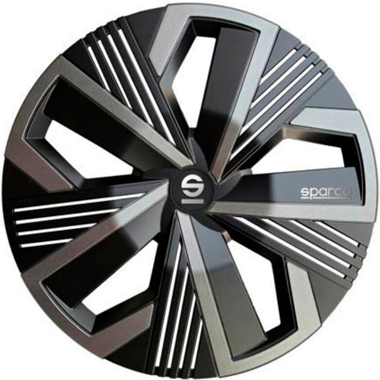 15-Zoll Radblenden - SPARCO - Modell Nagoya - Schwarz/Grau - Set von 4 - Sportliches Design - widerstandsfähiges ABS